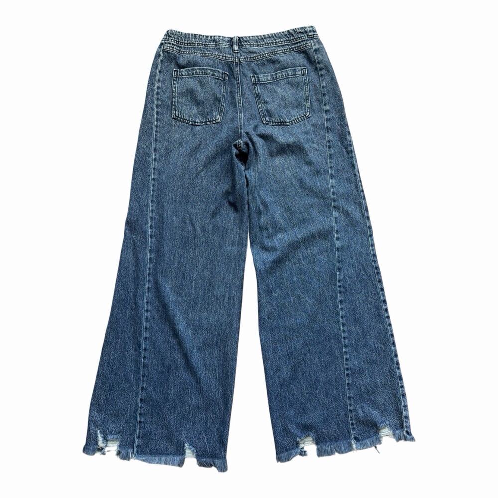 Sincerely Jules Wide Leg Jeans Women 11/30 Frayed Distressed Hem Baggy Loose Fit - Picture 2 of 10